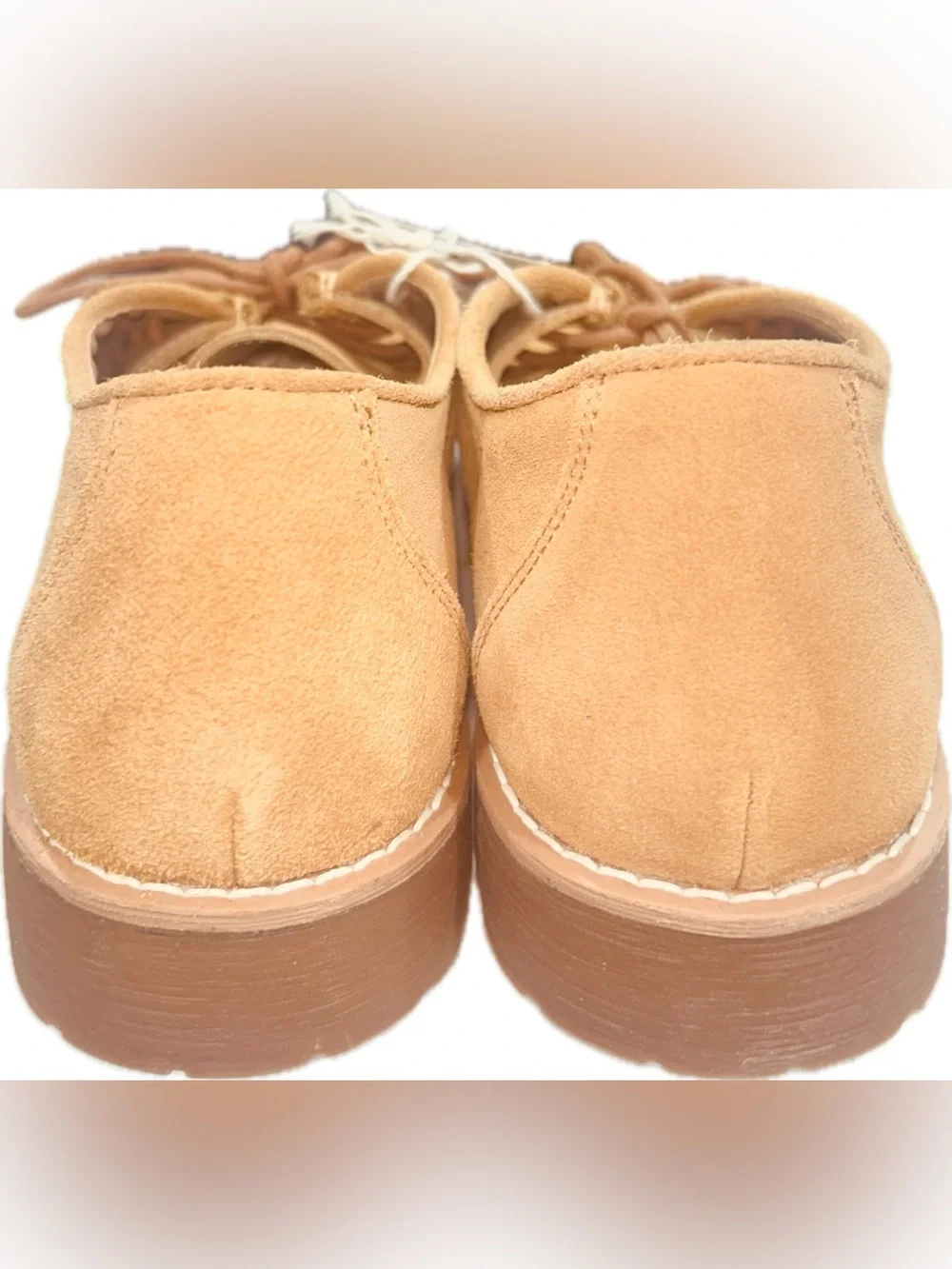 NWT American Eagle Outfitters SZ 8 Men’s Lace-Up Suede “Lug Moccasins”/Camel Tan